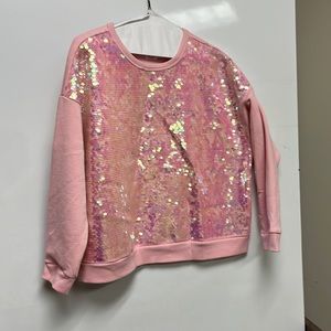 Pink Sequined Sweatshirt